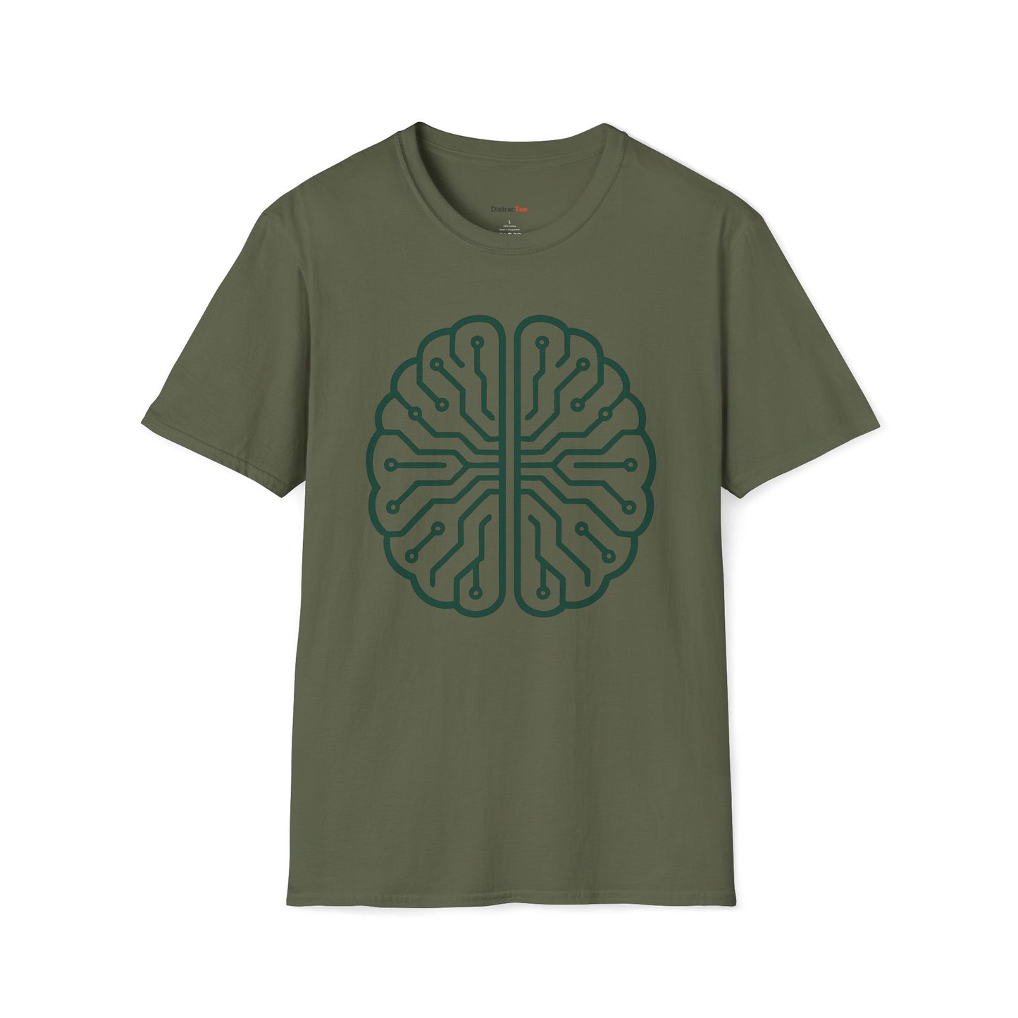 Emerald circuit brain T-shirt