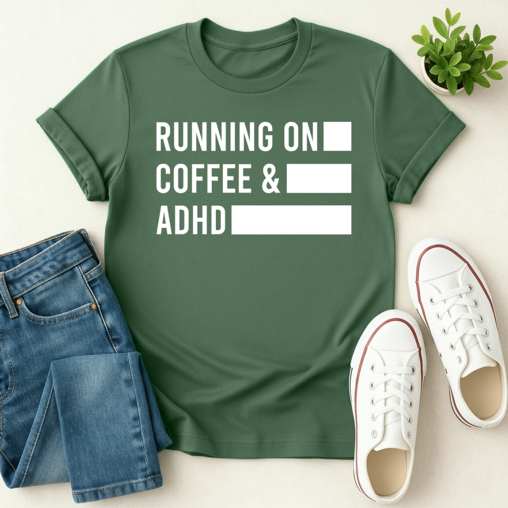 Running on Coffee and ADHD T-shirt
