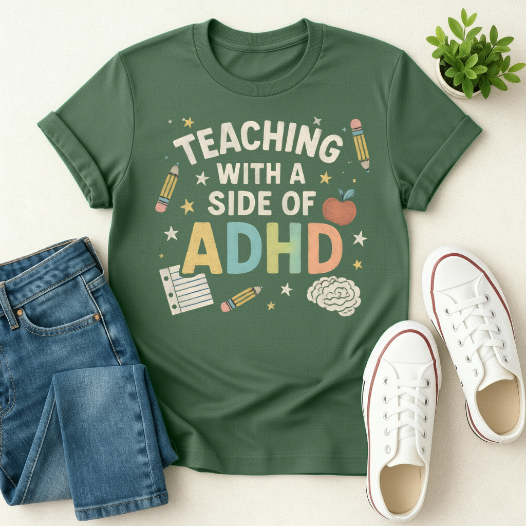 Teaching With A Side Of ADHD T-shirt