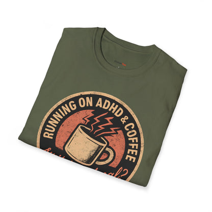 Running on ADHD and Coffee T-shirt
