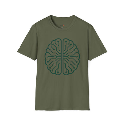 Emerald circuit brain T-shirt