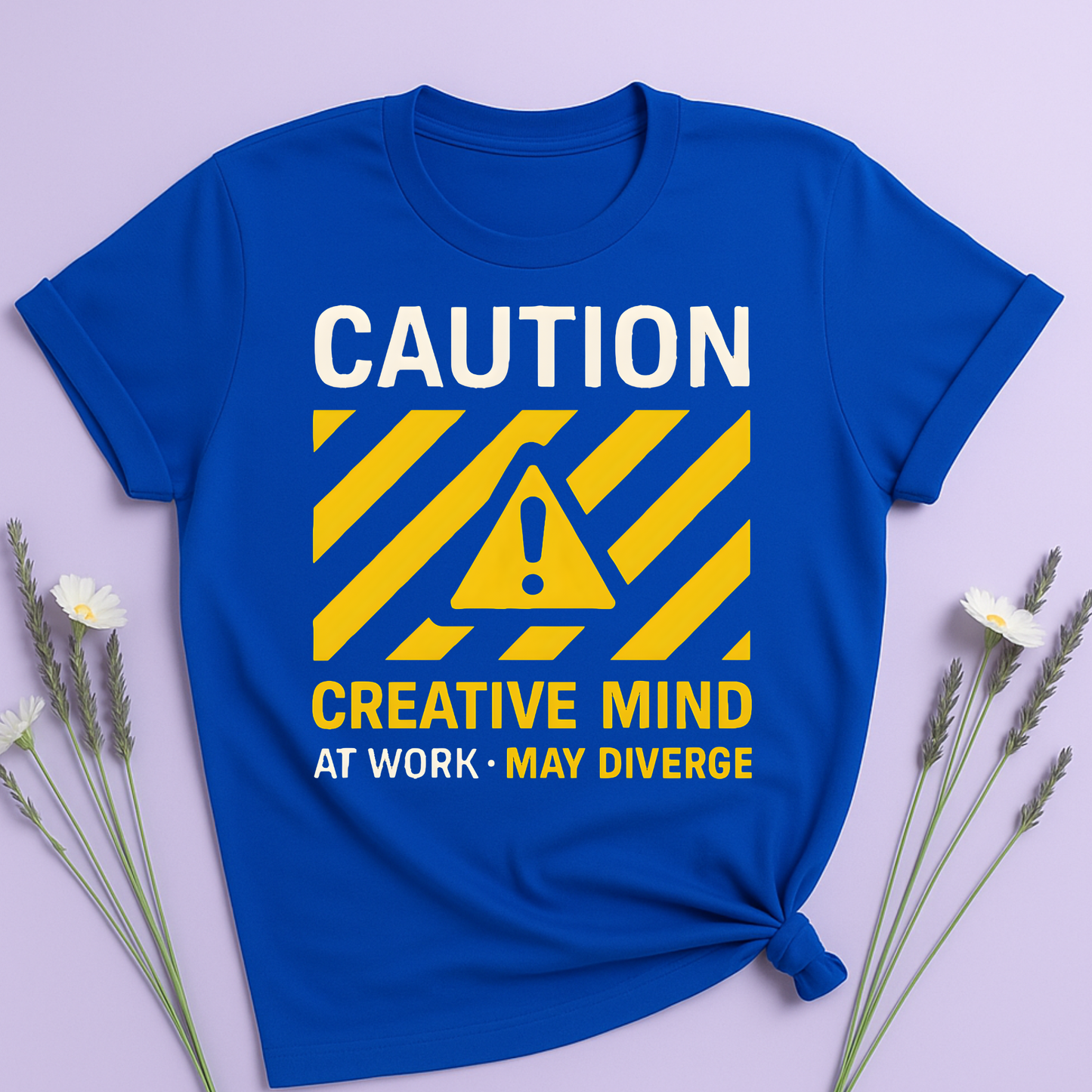 CAUTION Creative mind at work T-shirt