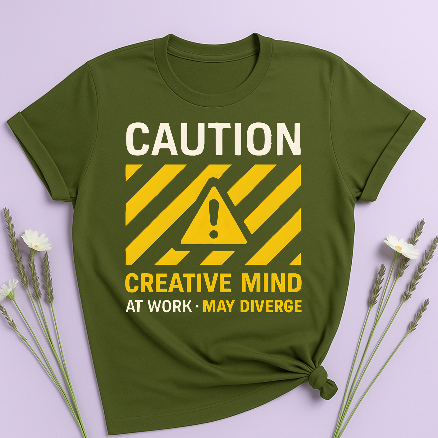 CAUTION Creative mind at work T-shirt