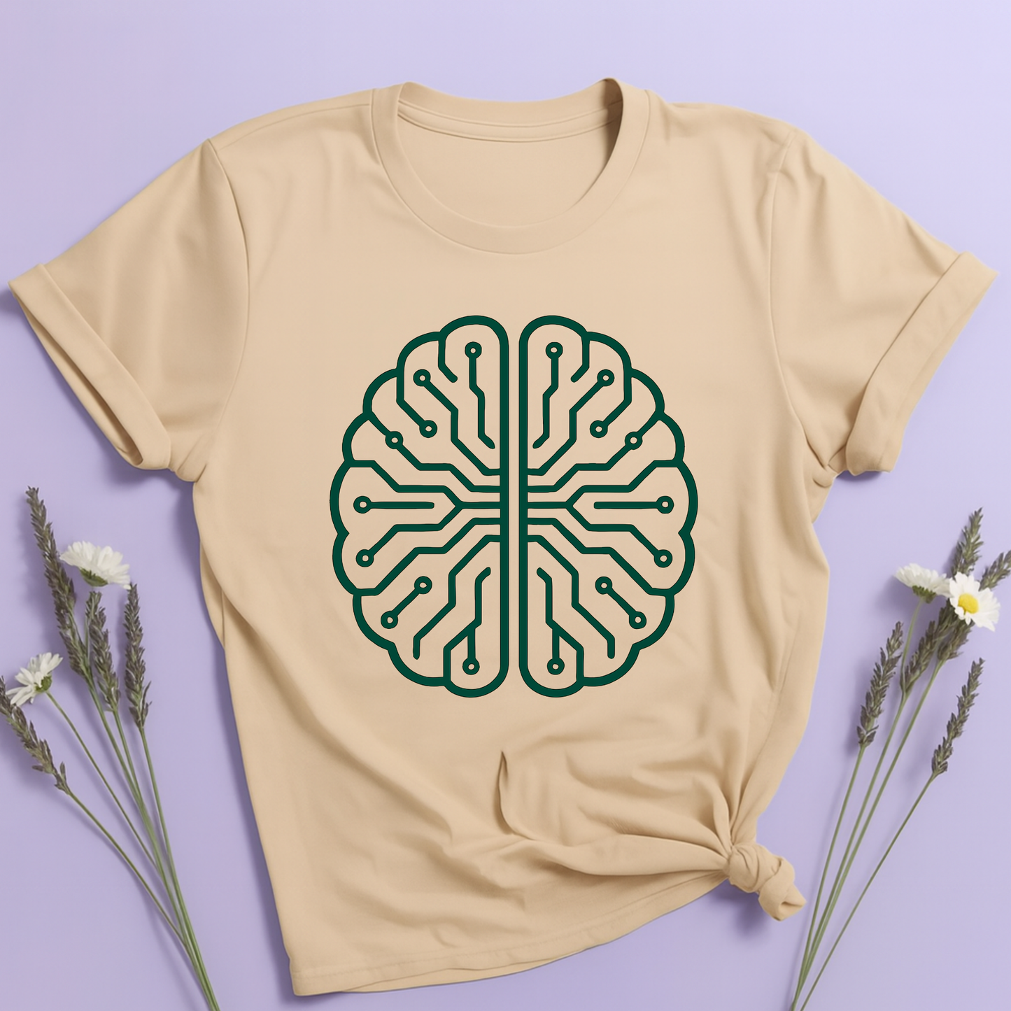 Emerald circuit brain T-shirt