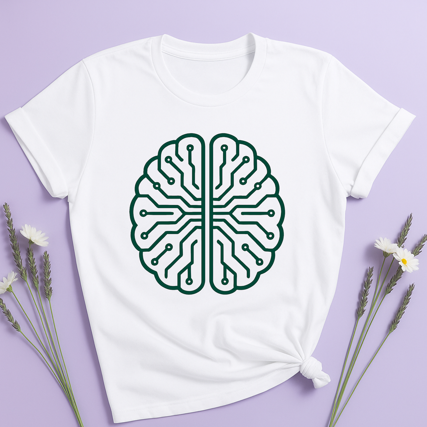 Emerald circuit brain T-shirt