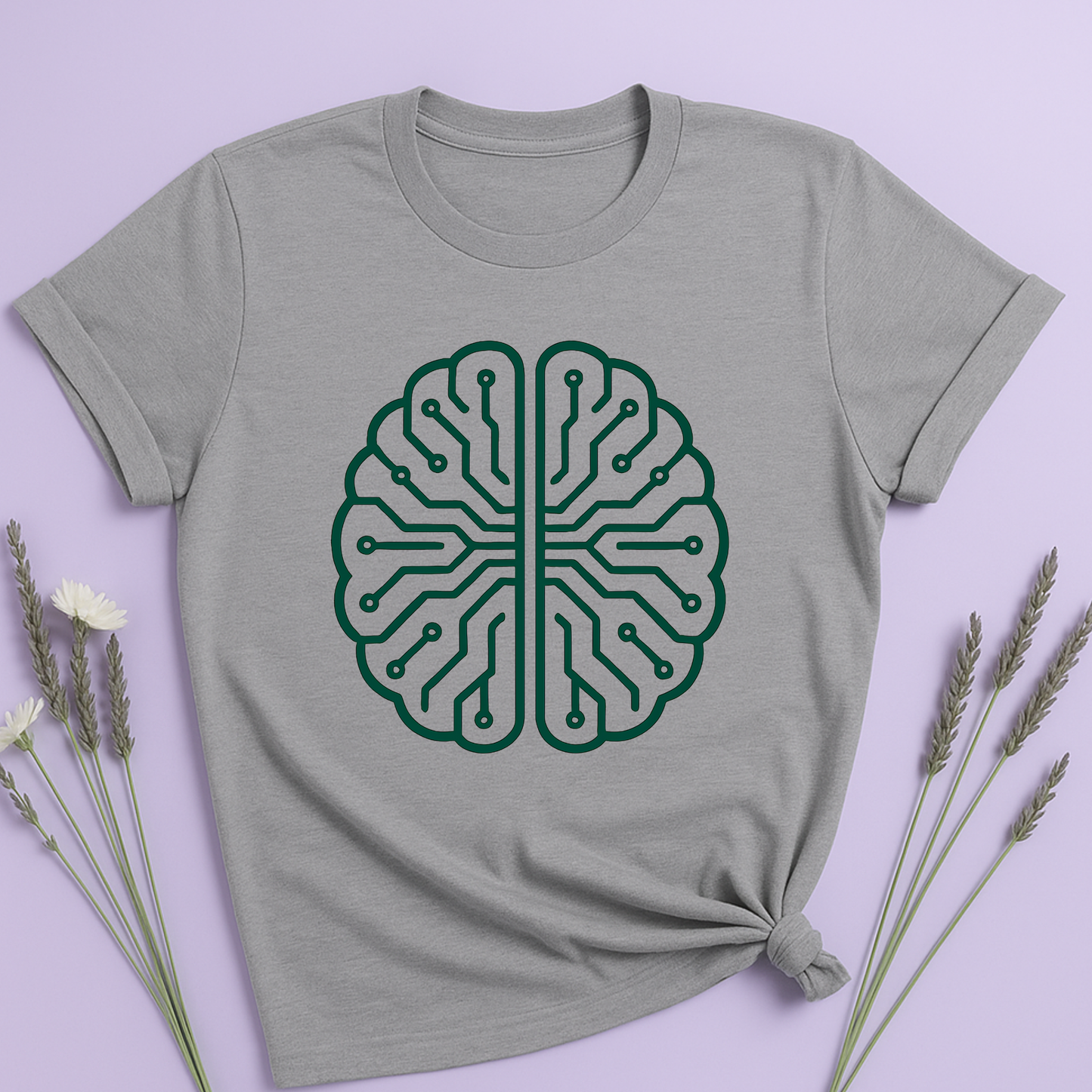 Emerald circuit brain T-shirt