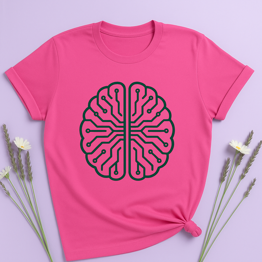 Emerald circuit brain T-shirt