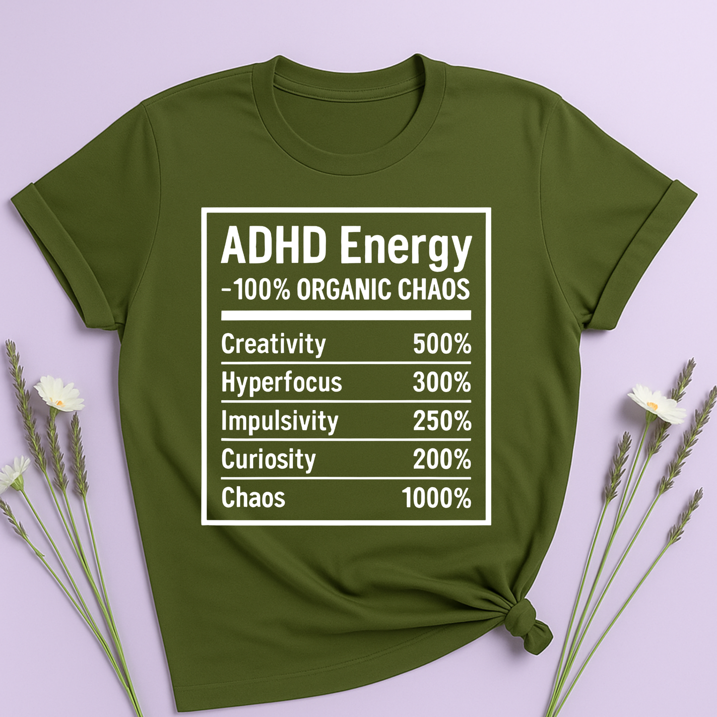 ADHD Nutrition Label T-shirt