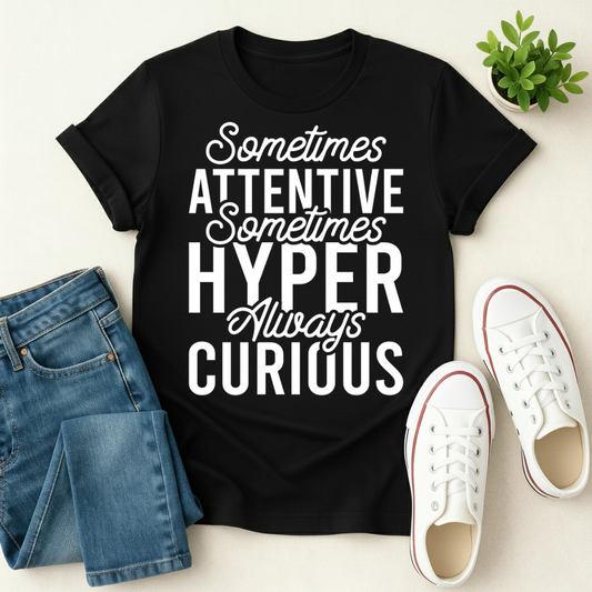 Sometimes Attentive Sometimes Hyper Always Curious T-shirt