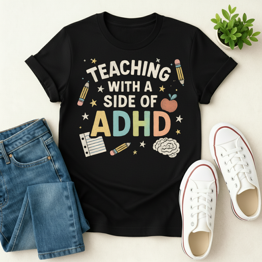 Teaching With A Side Of ADHD T-shirt