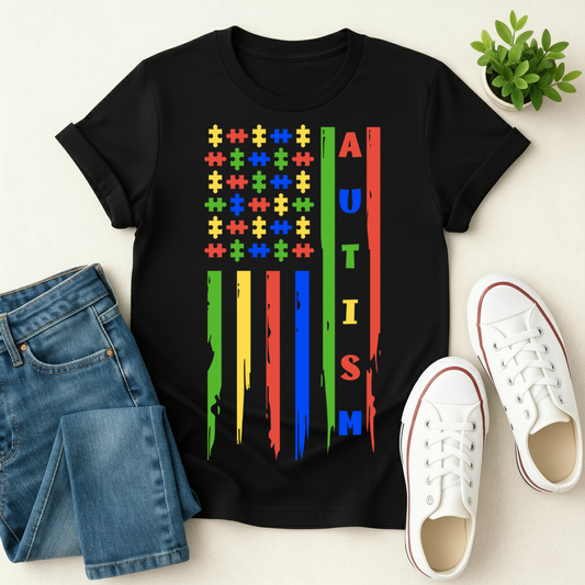 Autism USA Flag T-shirt