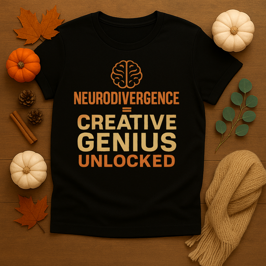 Neurodivergence = Creative Genius Unlocked T-shirt