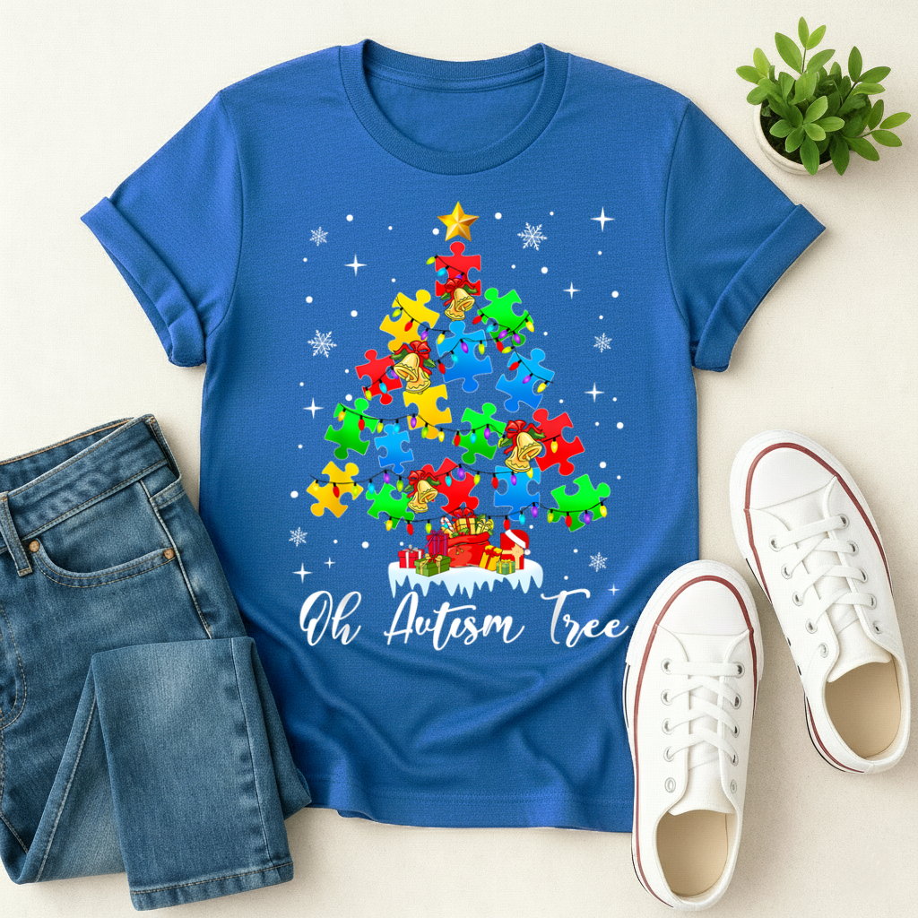 Oh Autism Tree Christmas T-shirt