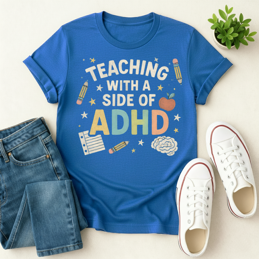 Teaching With A Side Of ADHD T-shirt