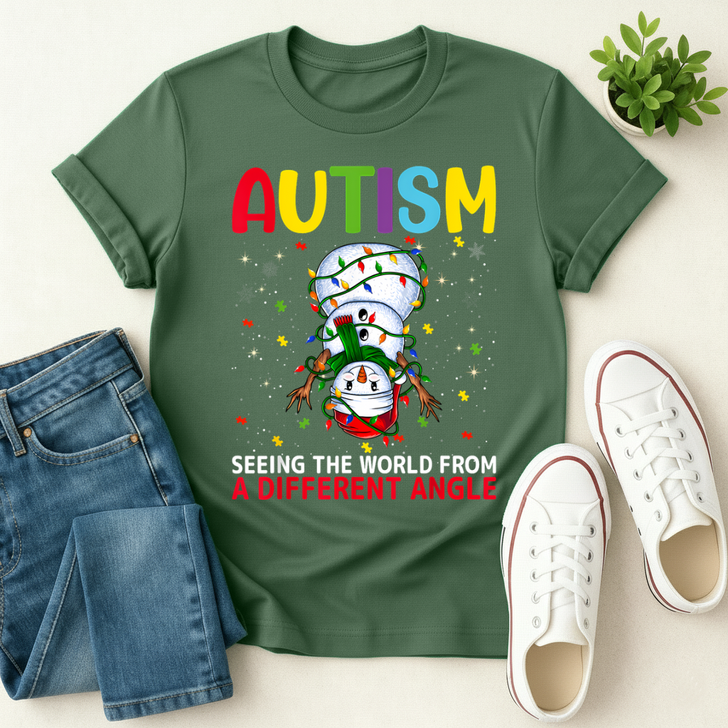 Seeing The World From A Different Angle Christmas T-shirt