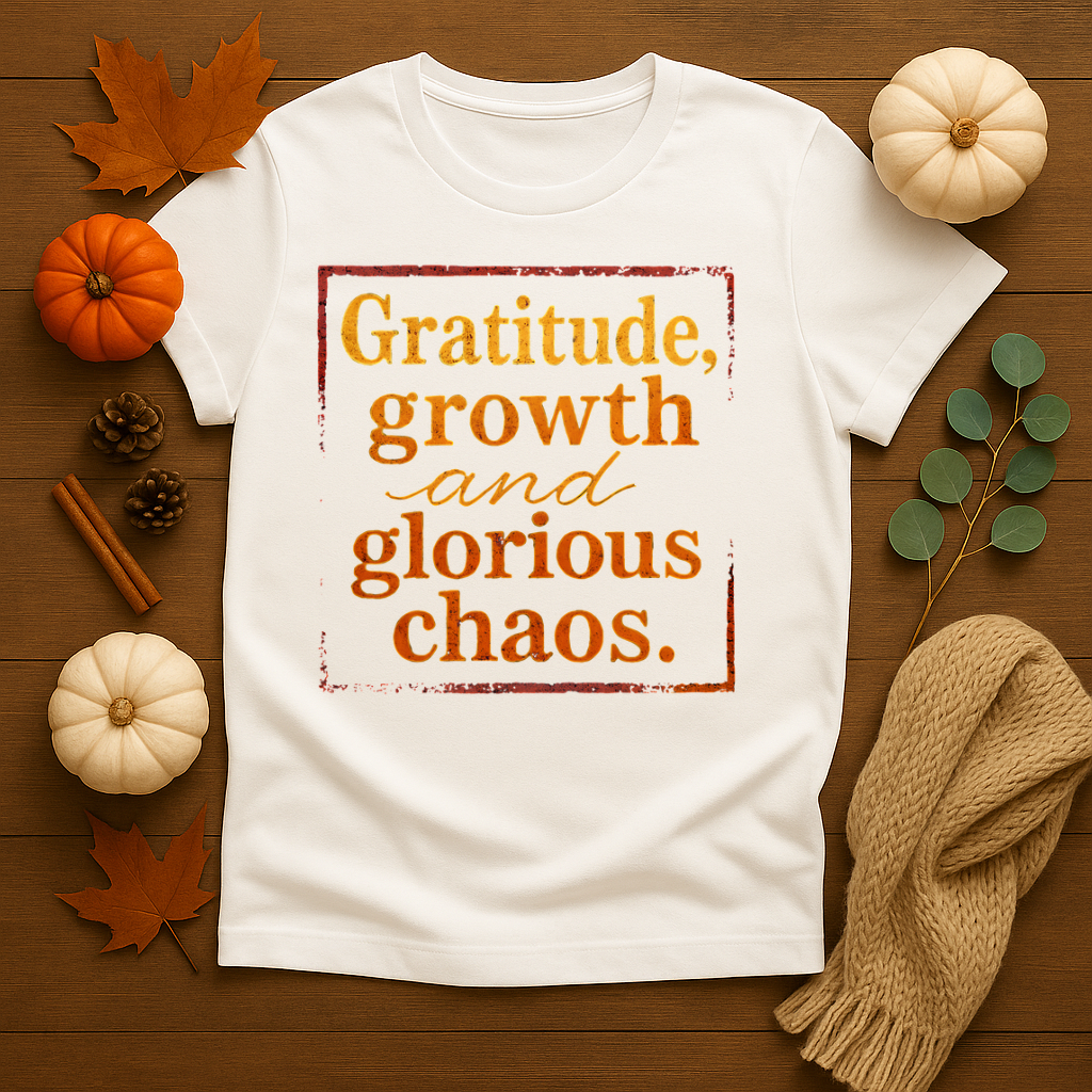 Gratitude Growth and Glorious Chaos T-shirt