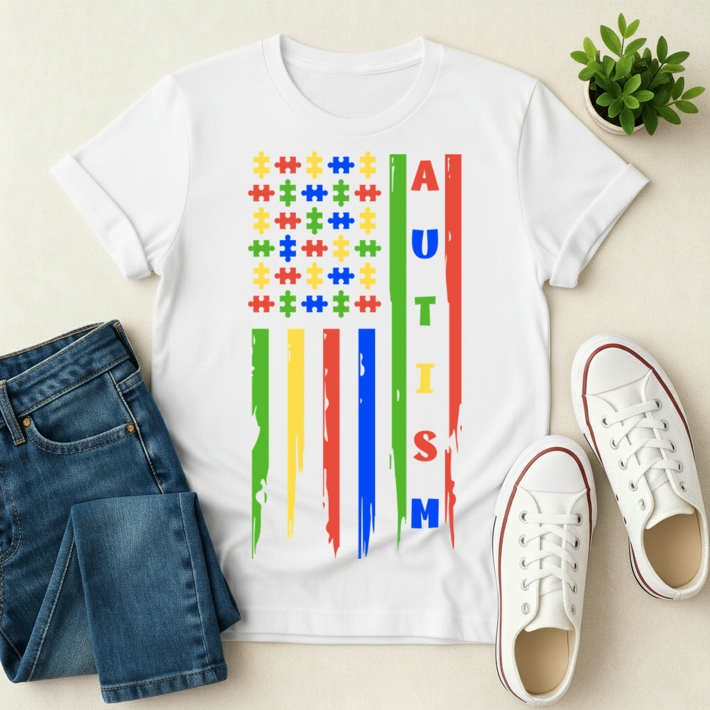 Autism USA Flag T-shirt