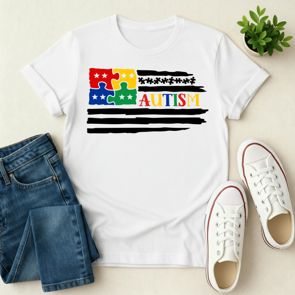 Autism US Flag T-shirt
