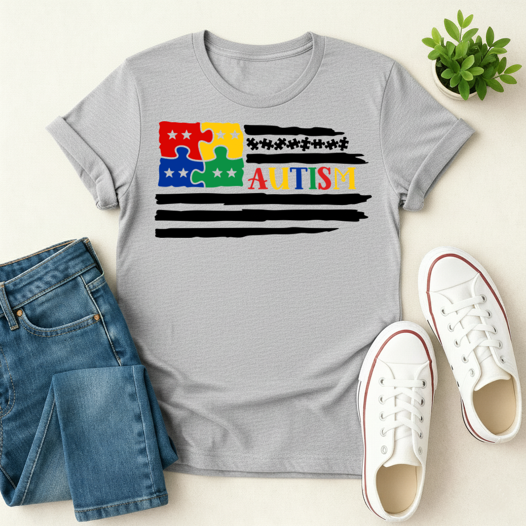 Autism US Flag T-shirt