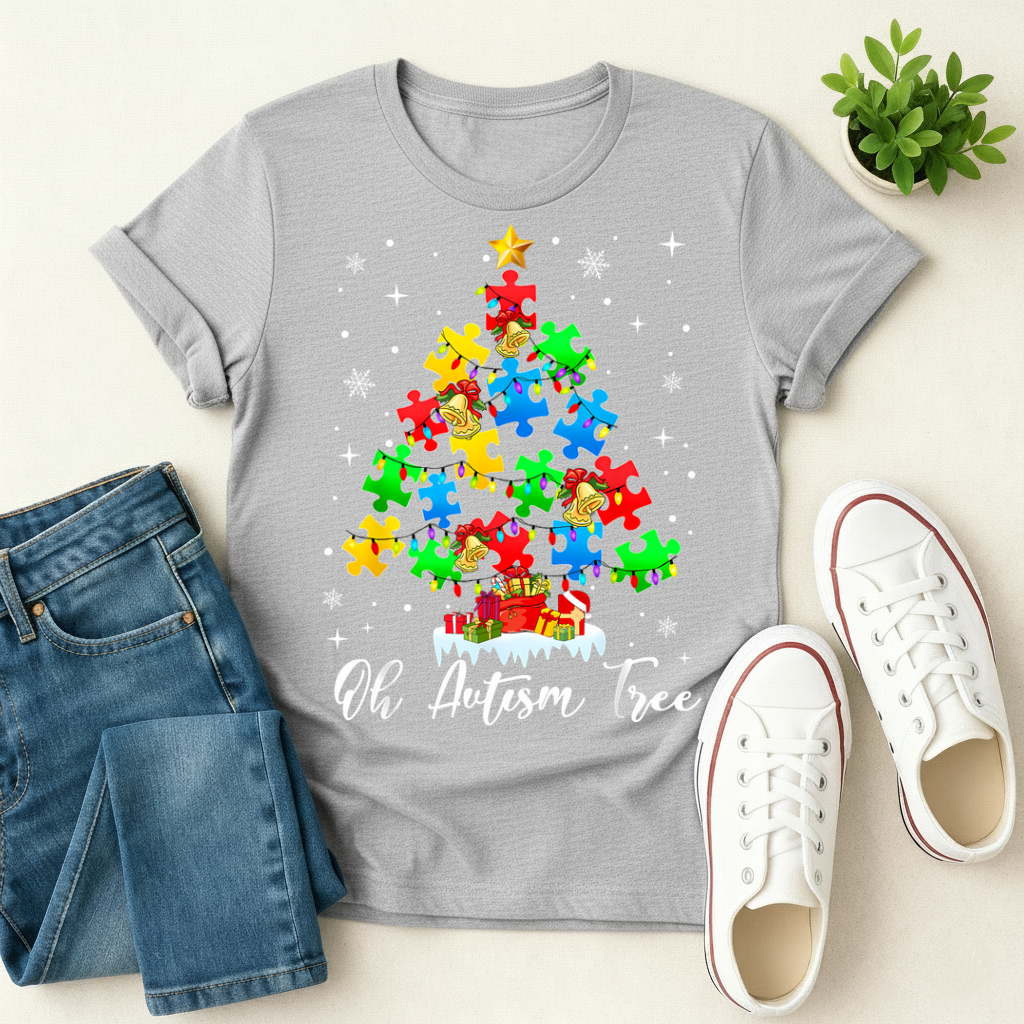Oh Autism Tree Christmas T-shirt