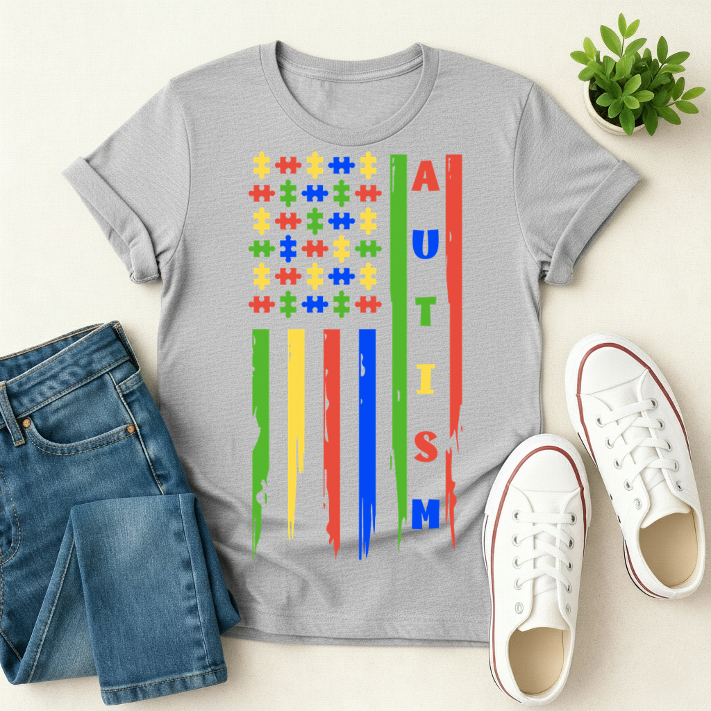 Autism USA Flag T-shirt