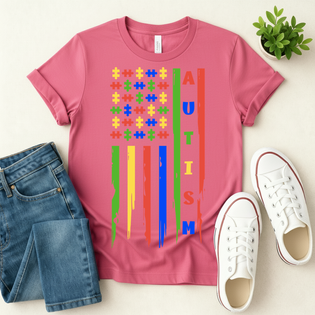 Autism USA Flag T-shirt