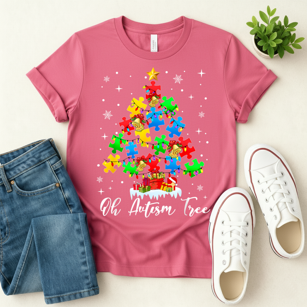 Oh Autism Tree Christmas T-shirt
