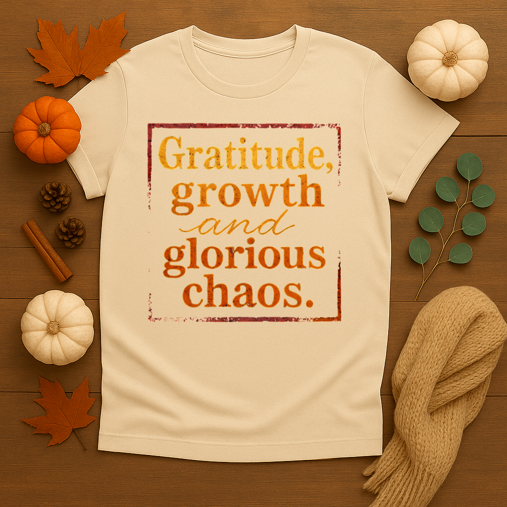 Gratitude Growth and Glorious Chaos T-shirt