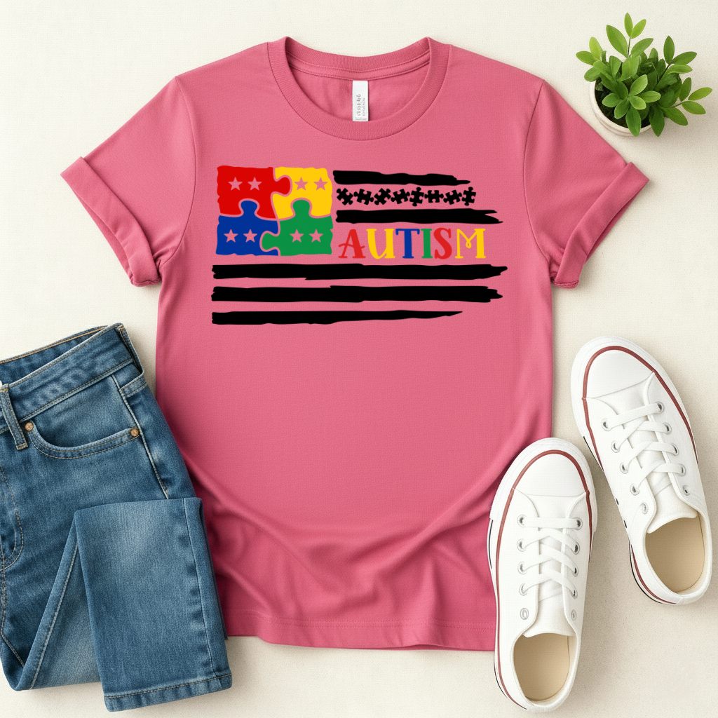 Autism US Flag T-shirt
