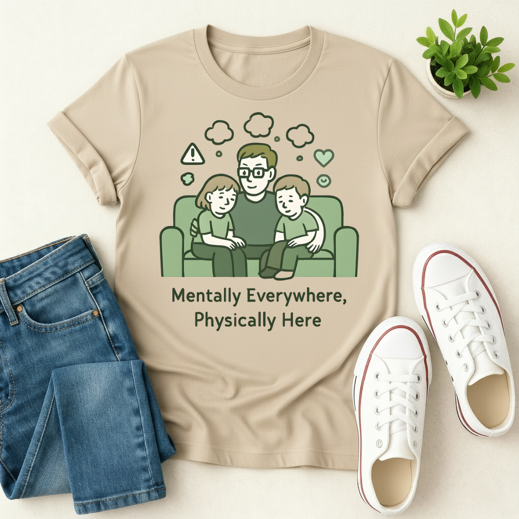 Mentally Everywhere, Physically Here T-shirt