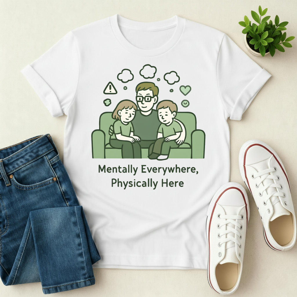Mentally Everywhere, Physically Here T-shirt