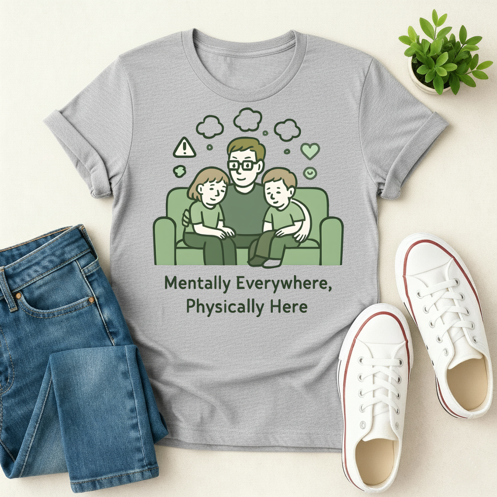 Mentally Everywhere, Physically Here T-shirt